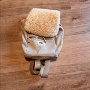 UGG Cream Shearling Flap Backpack